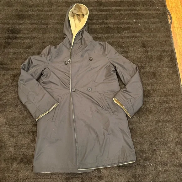 J. Jill Brown Wool Coat Tan Neutral Reversible Longline Jacket Light Size M - Picture 9 of 16